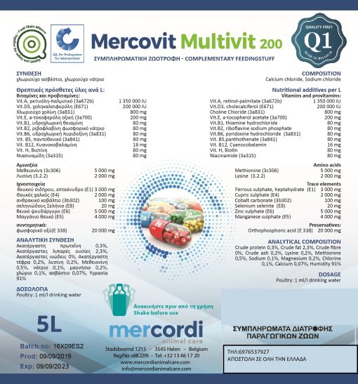 MULTIVIT 200 ΥΔΑΤΟΔΙΑΛΥΤΕΣ ΒΙΤΑΜΙΝΕΣ ΚΑΙ ΙΧΝΟΣΤΟΙΧΕΙΑ (1L) F00067 - Image 4